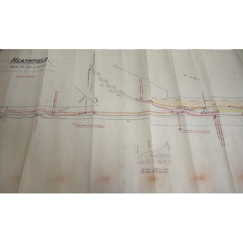 389 - Quantity of GWR/BR(W) rolled plans - Marlow OS 1876, Portesham Station building, Heathfield 1915 40'... 