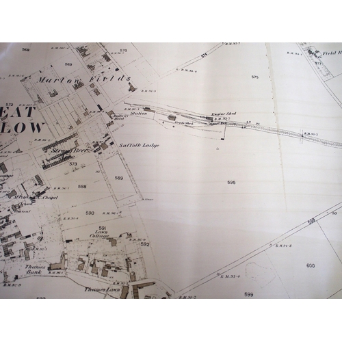 389 - Quantity of GWR/BR(W) rolled plans - Marlow OS 1876, Portesham Station building, Heathfield 1915 40'... 