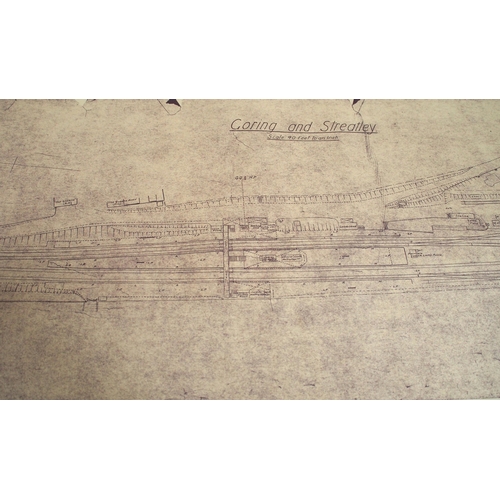 389 - Quantity of GWR/BR(W) rolled plans - Marlow OS 1876, Portesham Station building, Heathfield 1915 40'... 