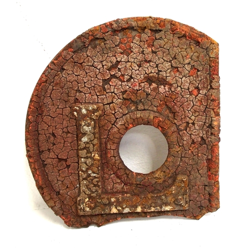 40 - LB&SCR rotating ground C/I face plate, albeit broken off on lower edge the original paint patina is ... 