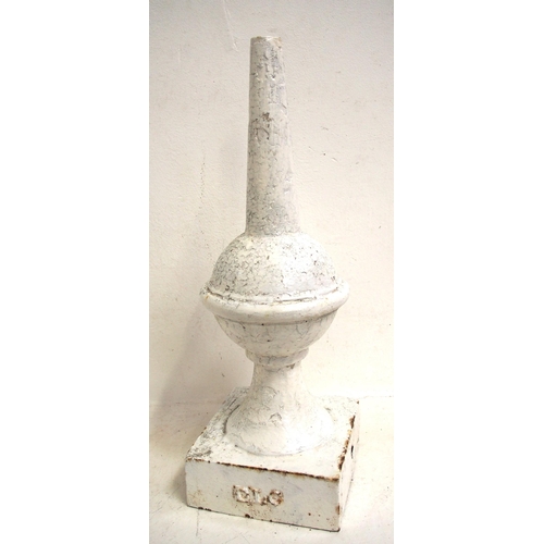 487 - CLC Rly C/I signal finial, CLC cast into one side, missing tip of finial & has repair to one base si... 