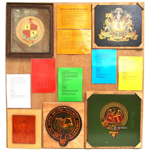503 - Mounted coats of arms - North British Rly, Highland Railway, Great North of Scotland Railway, Caledo... 