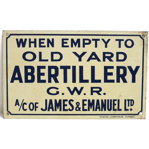 518 - GWR tinplate wagonplate 