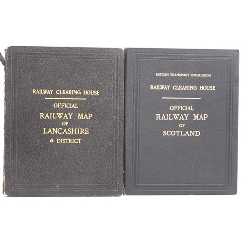 530 - Railway Clearing House folded linin maps - 