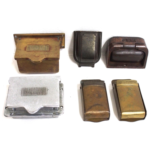 56 - Carriage ashtrays - C/I GWR, substantial cast brass LNER (one chrome plated), attractive GER & to sl... 