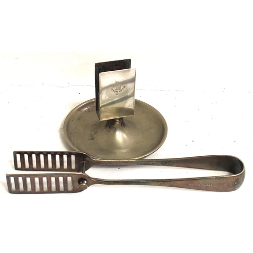 59 - GER plated match box holder/ashtray clearly engraved 