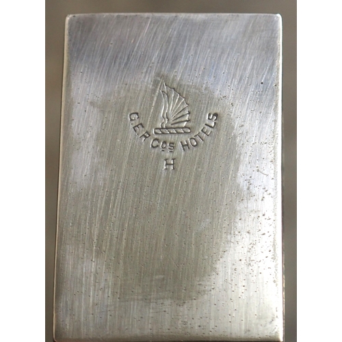 59 - GER plated match box holder/ashtray clearly engraved 