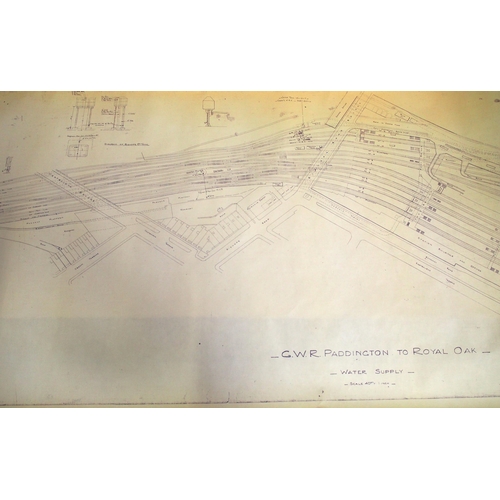 63 - Selection of GWR/BR(W) rolled plans and sections - Wooburn OS, Wooburn station house (film) Tiverton... 