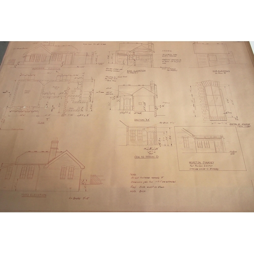 737 - Miscellaneous rolled plans etc - NER Withernsea waiting shelter, coloured and detailed, same main bu... 