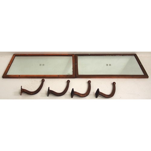 738 - British Railways standard carriage compartment mirrors held in attractive copper frames, 16