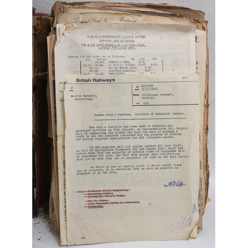 747 - LSWR Wadebridge Cornwall station large ledger file containing a very large quantity of internal inst... 