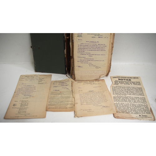 747 - LSWR Wadebridge Cornwall station large ledger file containing a very large quantity of internal inst... 