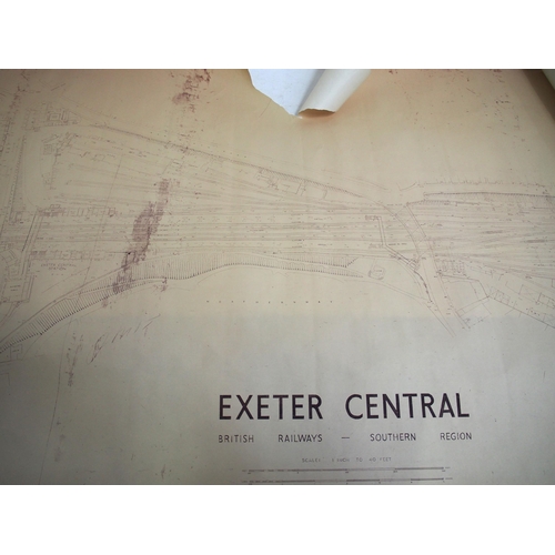 764 - Selection of rolled copy plans & diagrams  - GWR WATCHET, DULVERTON STATION, EXMOUTH JUNCTION, EXETE... 