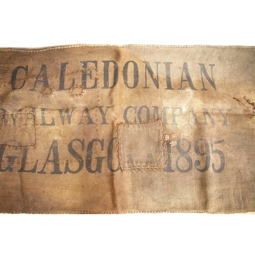 766 - Railway hessian sacks - CALEDONIAN RAILWAY GLASGOW (good), same patched, LNER (good), same patched (... 