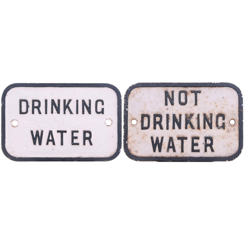 773 - GWR notices, DRINKING WATER and NOT DRINKING WATER, cast iron, 6