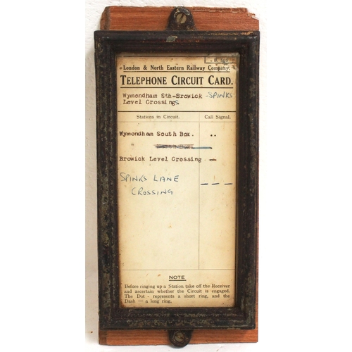 781 - LNER telephone circuit card in original C/I frame 