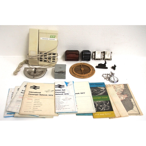 783 - Miscellaneous items including BR (MK1) carriage fittings, BR system maps (folded), telephone 