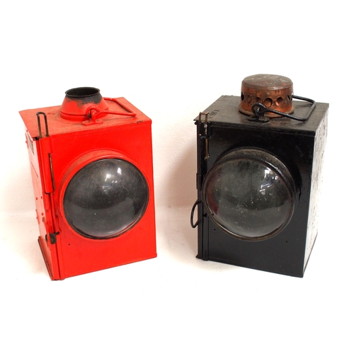 790 - LNER Welch Patent large signal lamp reservoir units, both complete, in good condition & with correct... 