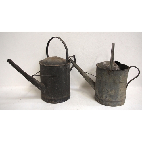 798 - LNER & BR(E) galvanised watering cans, both nicely embossed & water tight, both stand at approx. 19