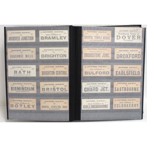 799 - Hardback album containing LSWR, LB&SR & SR Luggage labels in alphabetical order 600+ & in good condi... 