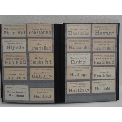 799 - Hardback album containing LSWR, LB&SR & SR Luggage labels in alphabetical order 600+ & in good condi... 