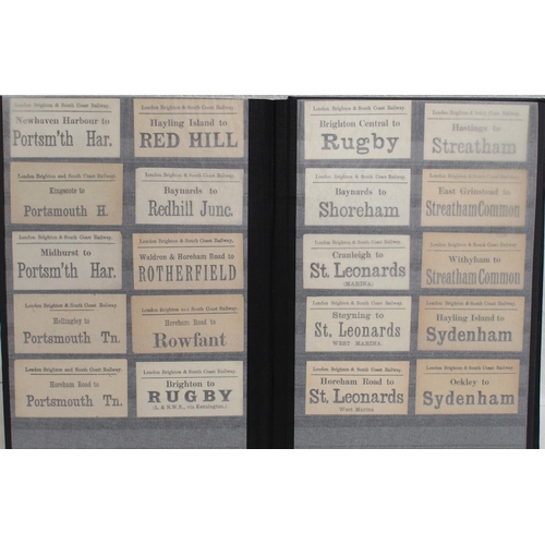 799 - Hardback album containing LSWR, LB&SR & SR Luggage labels in alphabetical order 600+ & in good condi... 