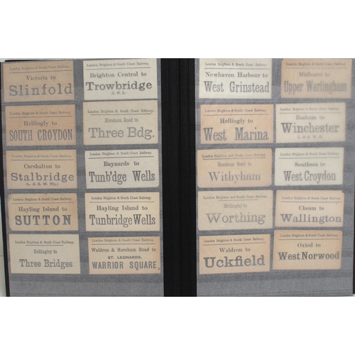 799 - Hardback album containing LSWR, LB&SR & SR Luggage labels in alphabetical order 600+ & in good condi... 