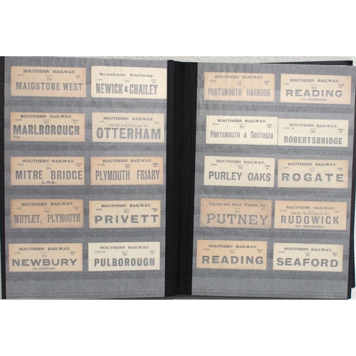 799 - Hardback album containing LSWR, LB&SR & SR Luggage labels in alphabetical order 600+ & in good condi... 