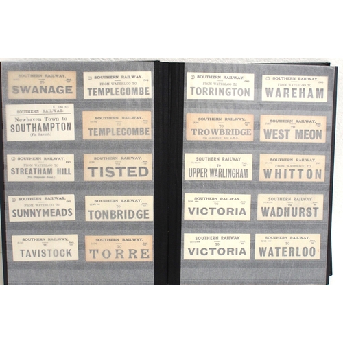 799 - Hardback album containing LSWR, LB&SR & SR Luggage labels in alphabetical order 600+ & in good condi... 