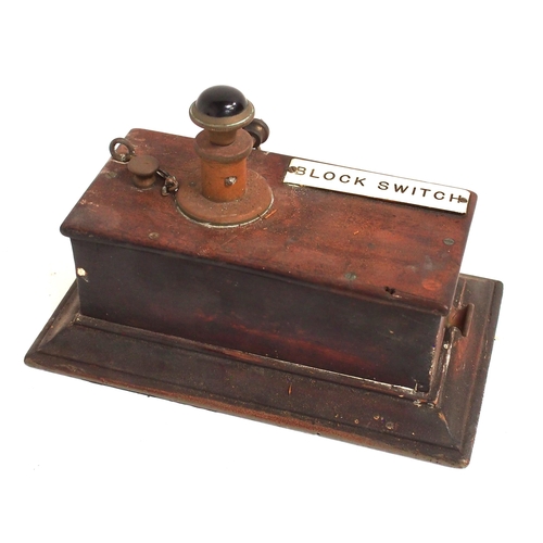 803 - Tyers wooden cased peg signal box block switch in good condition common on the Caledonian Railway, t... 