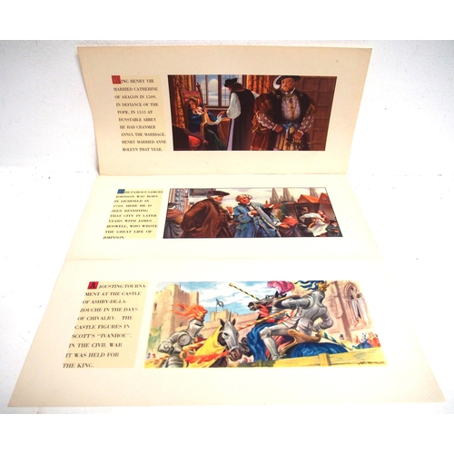 81 - BR(LMR) 1950s Historical Series carriage prints (unframed) - Jousting Tournament, Samuel Johnson & K... 