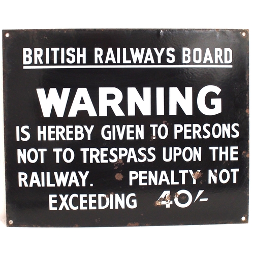 859 - British Railways Board enamel trespass notice 15