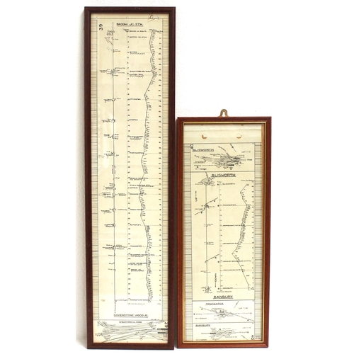 865 - LMS framed & glazed line maps of the Stratford & Midland Jnc Rly Banbury - Blisworth via Cockley Bra... 