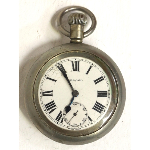 866 - LMS pocket watch by Record No 10385, seconds dial face overall very good (little crazing by 10 & 11)... 