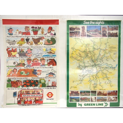 888 - LT, Green Line, etc. bus posters, good variety, also two underground and a South Yorkshire, as illus... 