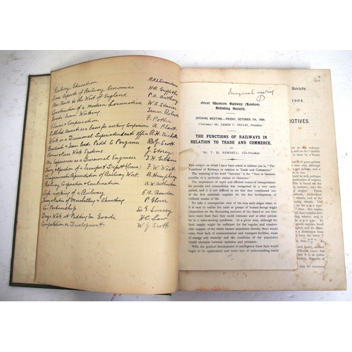 924 - Quantity of bound GWR & BR(W) Debating Society Proceedings ranging from 1900s to 1950s. (FLOOR) (Dis... 