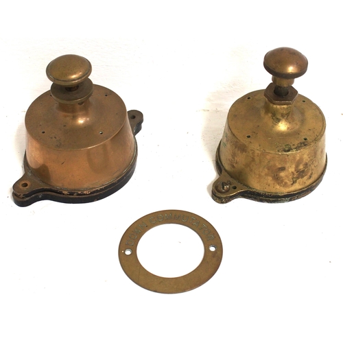 928 - Southern Railway (or earlier) brass signal box plungers, both different pattern, three of the four c... 