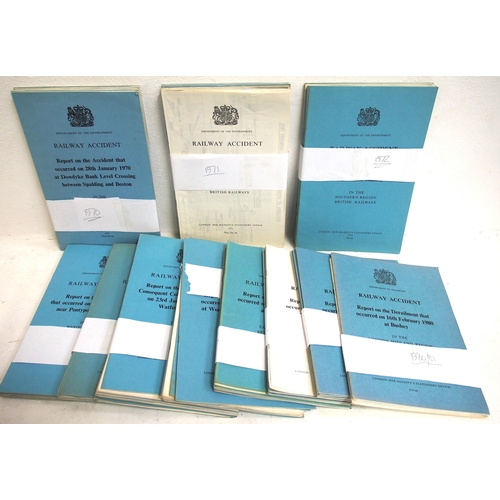 96 - Large quantity of Railway Accident Reports for the period 1970 to 1981, approx. 100, complete with t... 