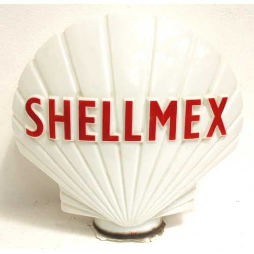 971 - SHELLMEX forecourt petrol pump glass globe manufactured by Webb's of London (Original), damage to ba... 