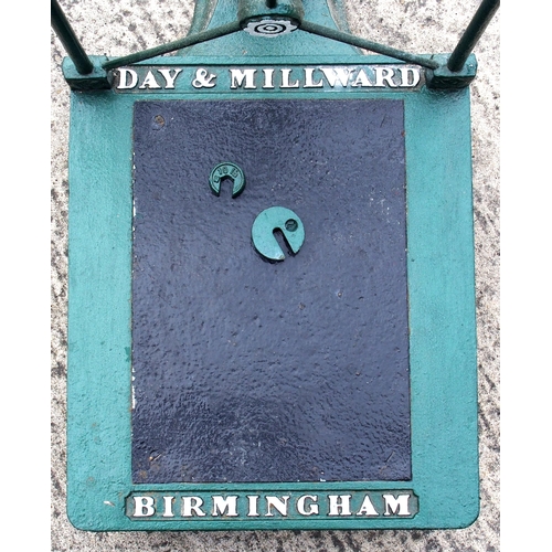 974 - Day & Millward Birmingham platform weighing scales, fully restored with weight hanger, stands 44