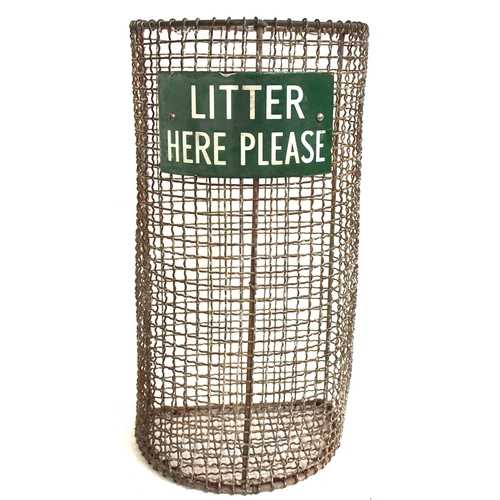 983 - SR steel mesh litter bin with enamel 