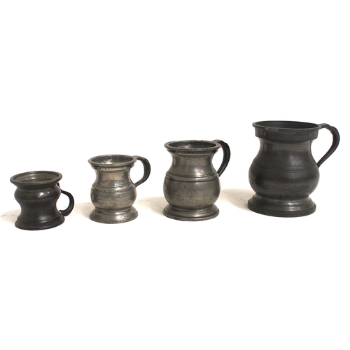 989 - LMS Hotels pewter tankards largest being 1 Gill, all manufactured by Henry Mason Birmingham, a very ... 