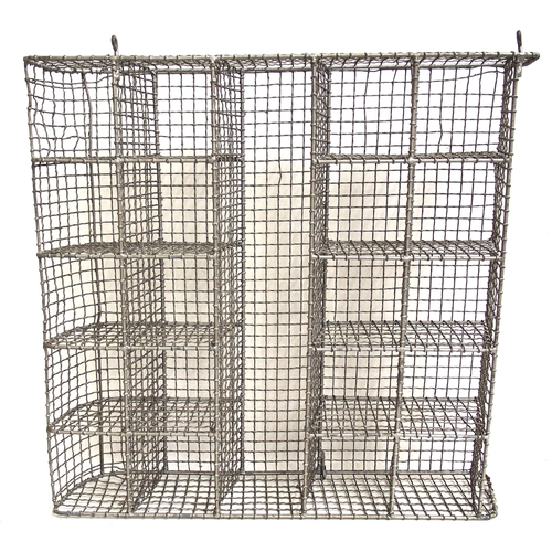 993 - Railway carriage Guard's compartment wire mesh pigeon hole rack W 34