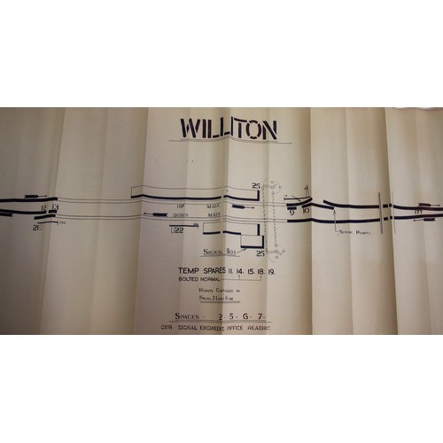 860 - Official BR(W) signal box diagrams (office copies) most with official stamp - PLYMOUTH MILLBAY 1958,... 