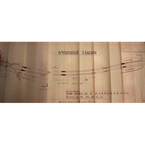 860 - Official BR(W) signal box diagrams (office copies) most with official stamp - PLYMOUTH MILLBAY 1958,... 