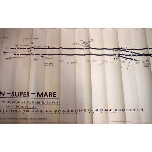 860 - Official BR(W) signal box diagrams (office copies) most with official stamp - PLYMOUTH MILLBAY 1958,... 