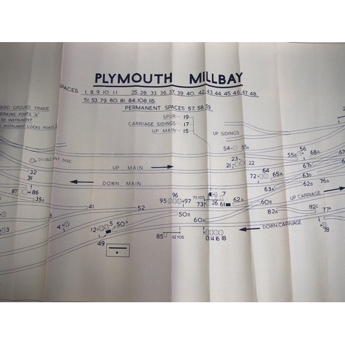 860 - Official BR(W) signal box diagrams (office copies) most with official stamp - PLYMOUTH MILLBAY 1958,... 