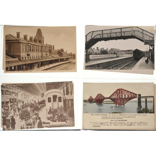 393 - Railway postcards, infrastructure, stations, bridges, etc, a good variety, in plastic sleeves. (36) ... 