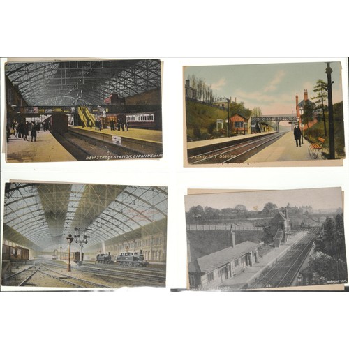 393 - Railway postcards, infrastructure, stations, bridges, etc, a good variety, in plastic sleeves. (36) ... 