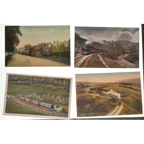 412 - Railway postcards, a selection including narrow gauge lines, images of staff and railway accidents, ... 